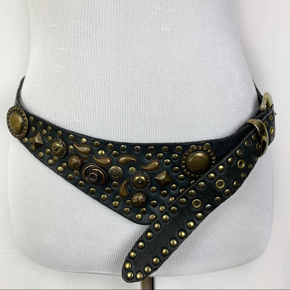 Vintage Black Leather Belt